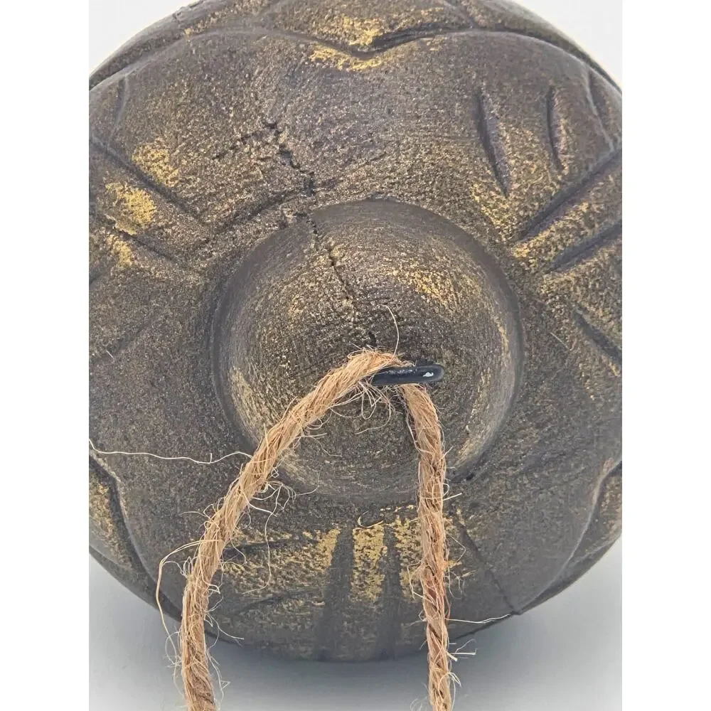 Upcycled Carved Ornament – Rustic Vintage‑Style Decor, Bronze Christmas Accent